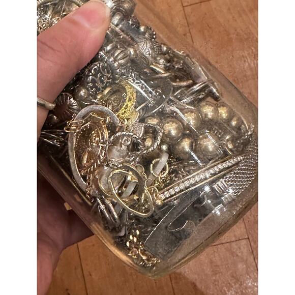 Mystery Jewelry Jar - Mixed Metals Silver Gold 55 Pieces - Picture 7 of 13